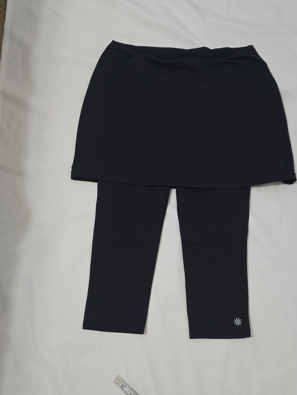 Athleta Black Skirted Leggings with Interior Logo S